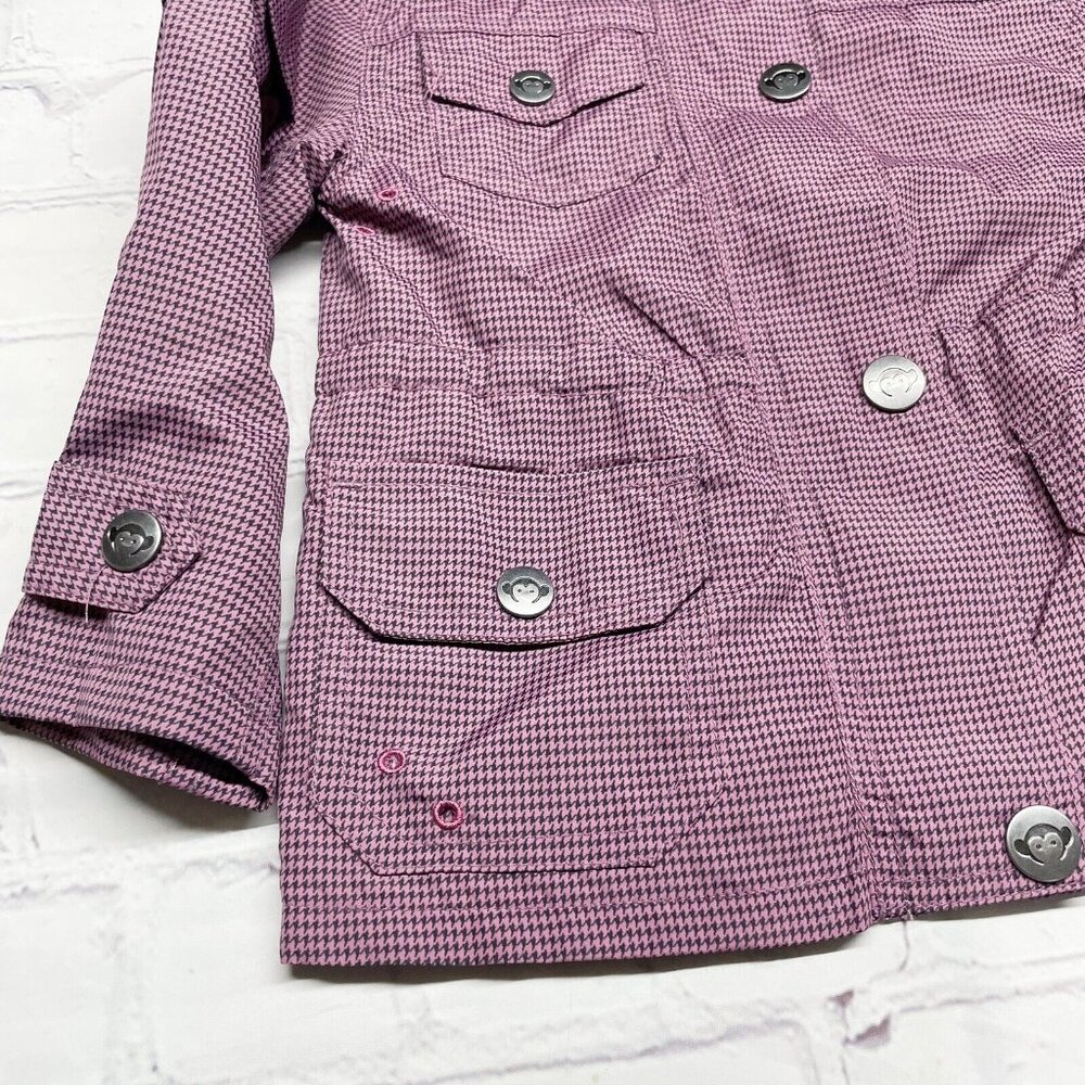 Appaman 2T Lightweight Nylon Windbreaker Jacket Lined Pink Black Houndstooth - Picture 3 of 11